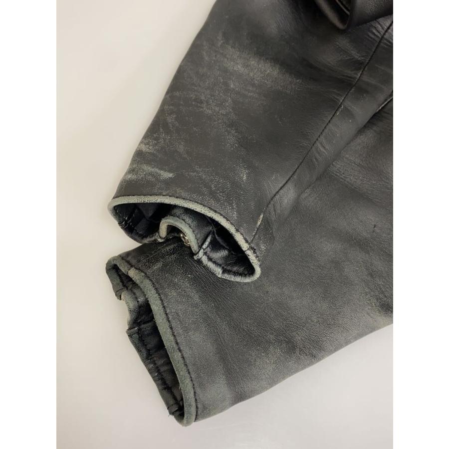 666 Leather Wear◇ダブルライダースジャケット/36/レザー/BLK/キズ有