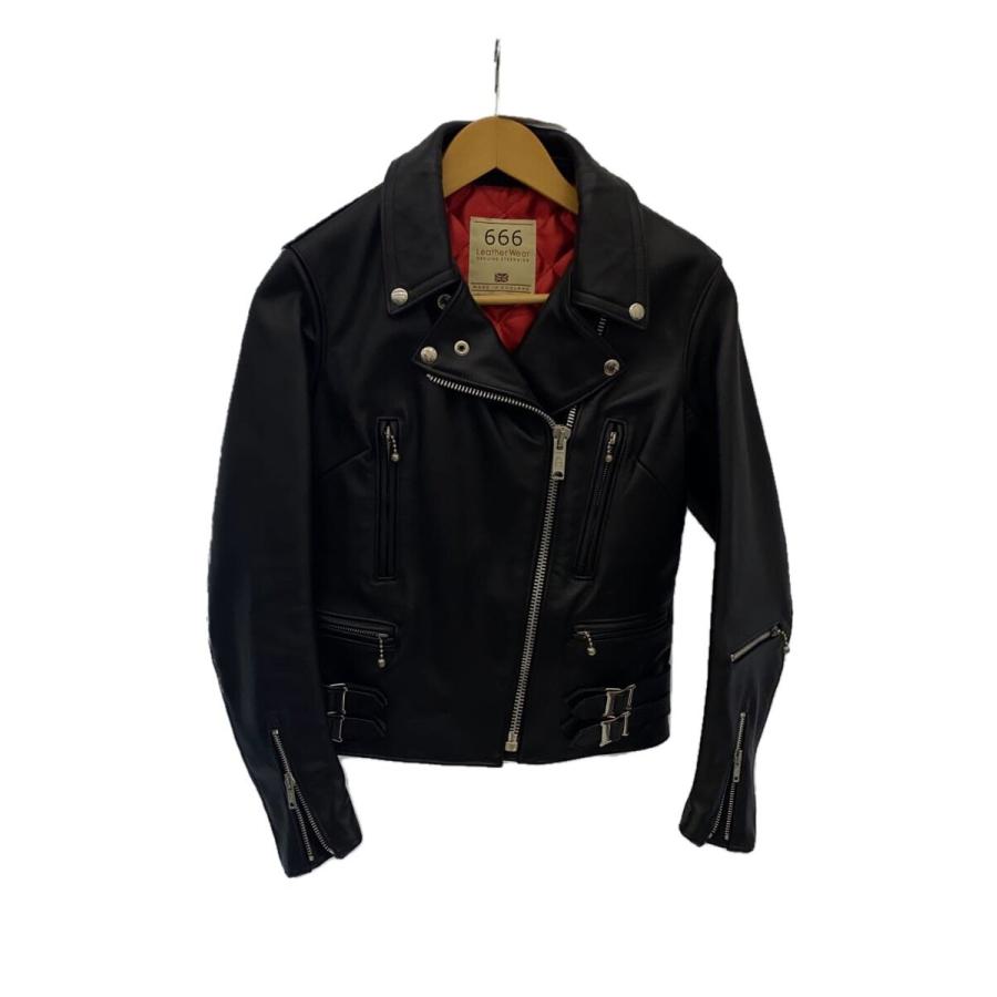 666 Leather Wear◇ダブルライダースジャケット/34/レザー/BLK 666 Leather Wear◇ダブルライダースジャケット/34/レザー/BLK