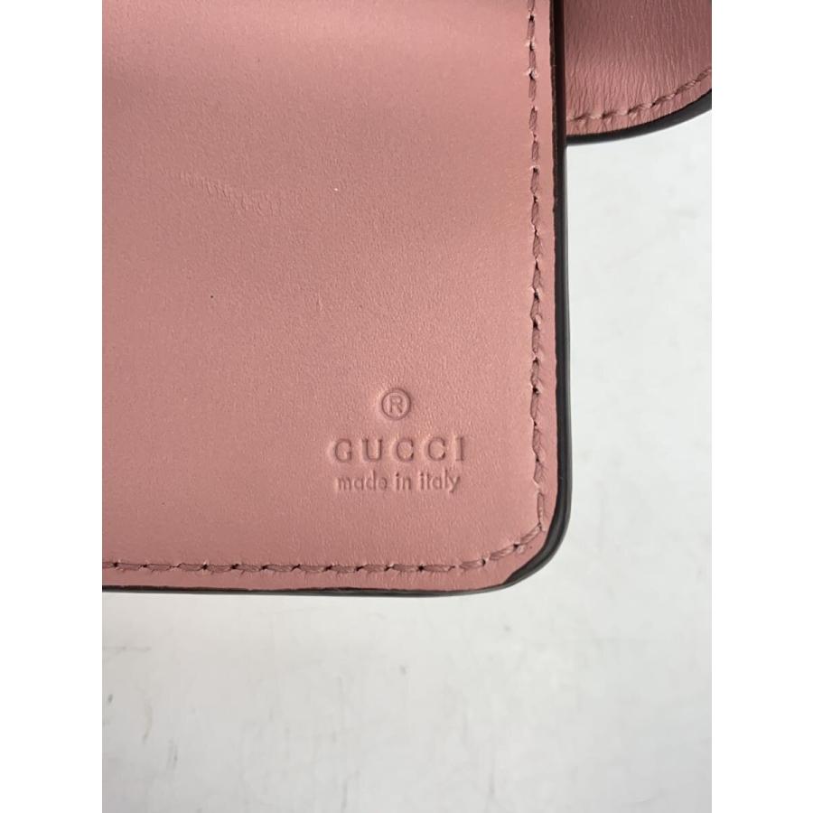 GUCCI◇バンブー付き ダブルG パイソン ウォレット/ピンク/総柄