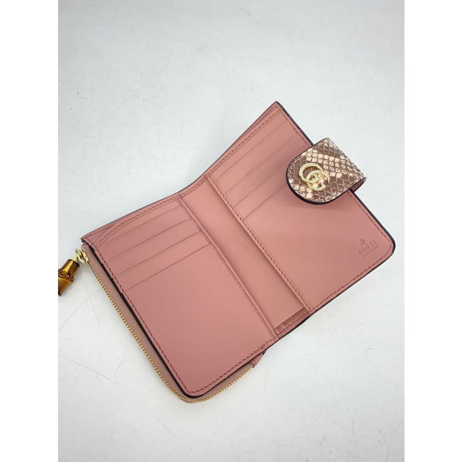 GUCCI バンブー GG柄 ショルダーウォレット　値下げ GUCCI◇バンブー付き ダブルG パイソン ウォレット/ピンク/総柄