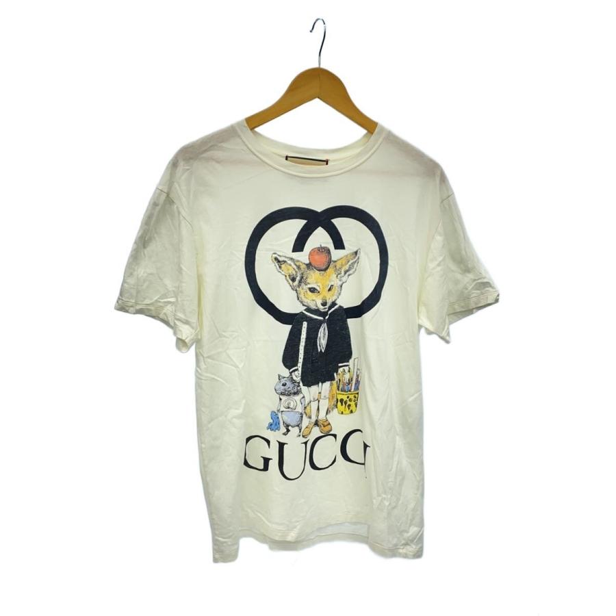 ヒグチユウコGUCCI 日本限定Tシャツ GUCCI◇ヒグチユウコ/日本限定/Tシャツ/S/コットン/WHT/プリント