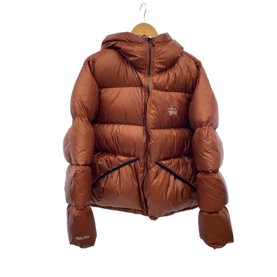 STUSSY◇DOWN PARKA MICRO RIPSTOP/ダウンジャケット/M/ナイロン/BRW