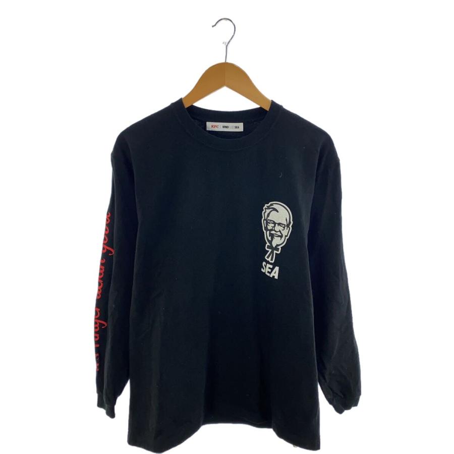 WIND AND SEA◇KFC/長袖Tシャツ/M/コットン/BLK/プリント WIND AND SEA◇KFC/長袖Tシャツ/M/コットン/BLK/プリント