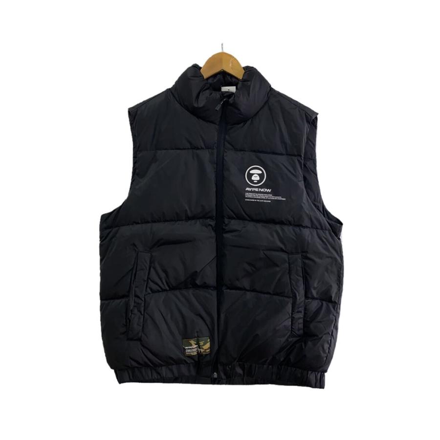 A BATHING APE ブラックダウンベスト BAPE】ダウンベスト BLACK A BATHING APE / ダウンベスト/M