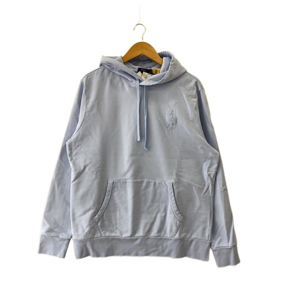 POLO RALPH LAUREN◇ビックポニー刺繍パーカー/L/コットン/BLU/無地