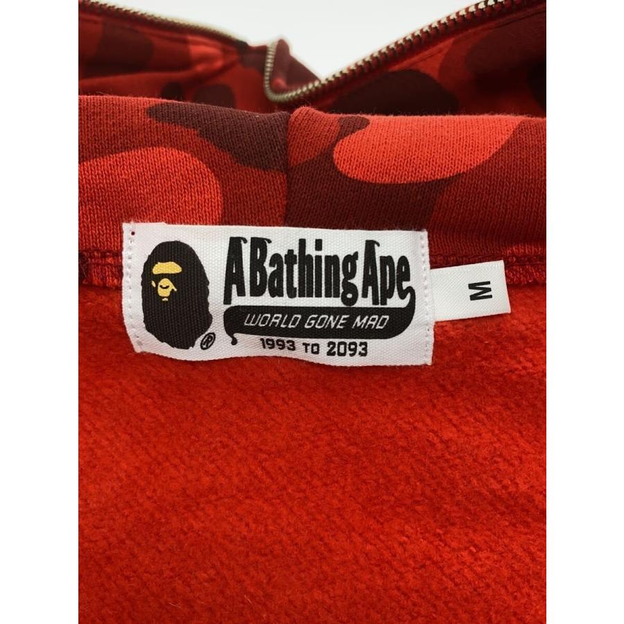 A BATHING APE◇シャークパーカー/M/コットン/RED/総柄/001ZPK201007M