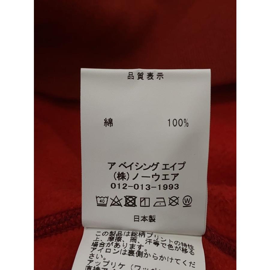 A BATHING APE◇シャークパーカー/M/コットン/RED/総柄/001ZPK201007M