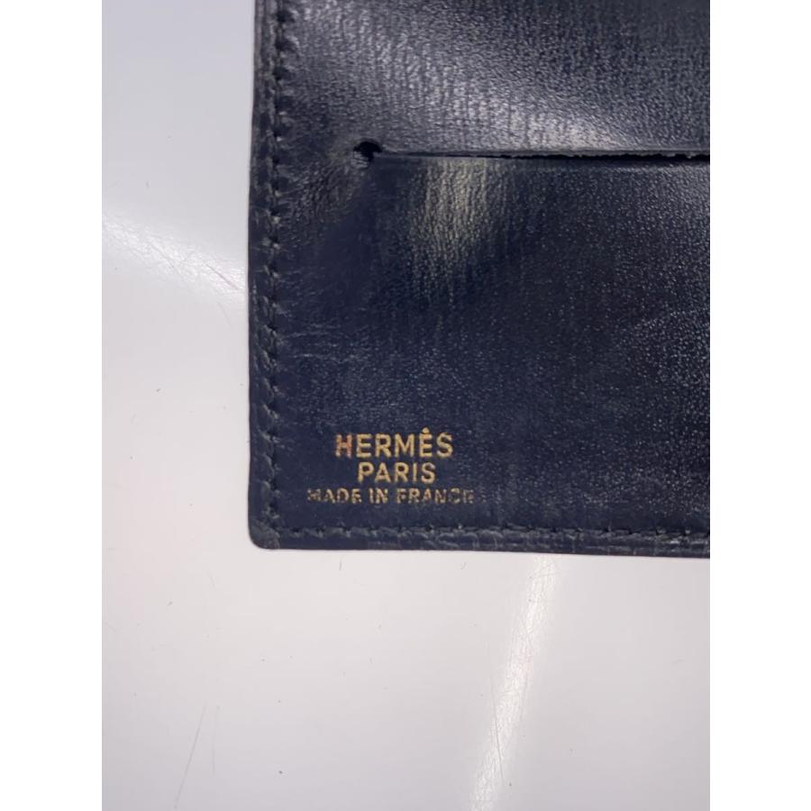 HERMES◇2つ折り財布/--/BLK/無地/メンズ// : セカンドストリートYahoo