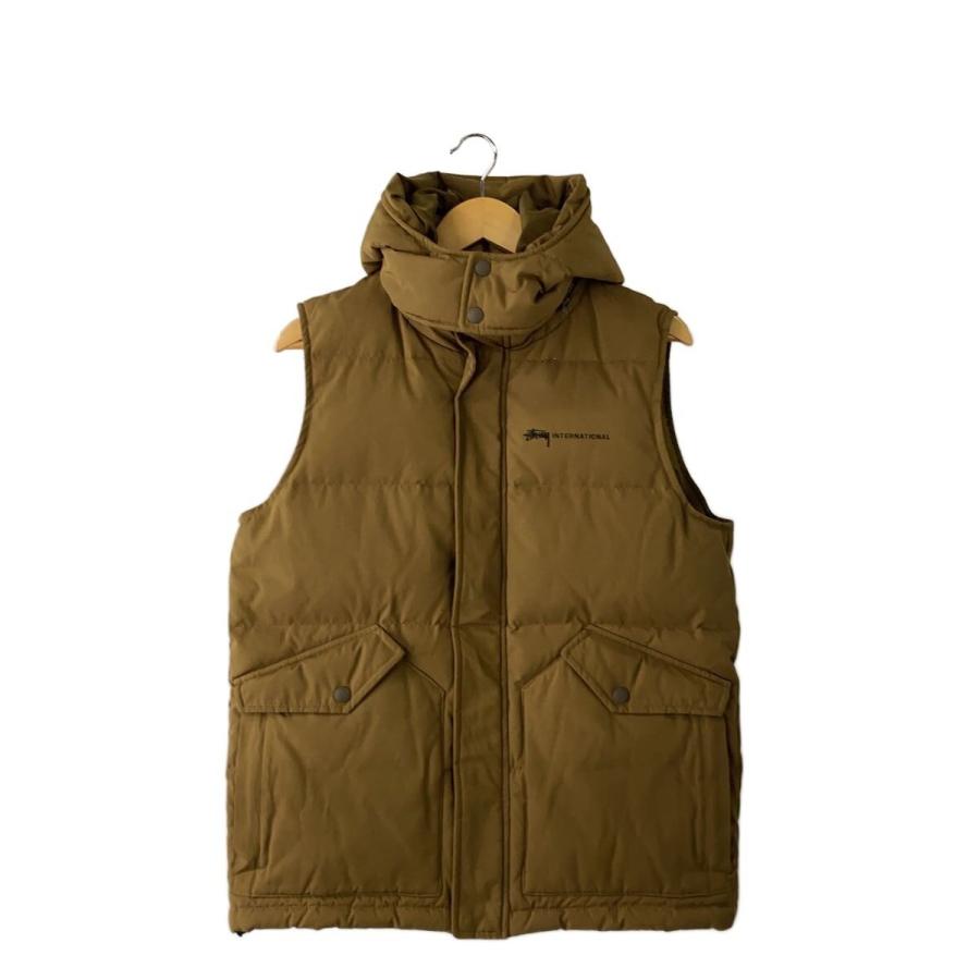 【美品】 STUSSY ダウンベスト フード付 STUSSY◇ダウンベスト/S/ポリエステル/CML/無地// : セカンド
