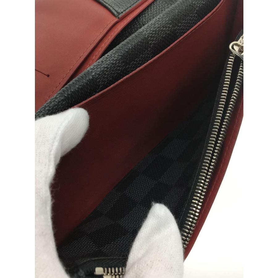 LOUIS VUITTON◇ポルト・フォイユ・ブラザ_ダミエ・グラフィット_BLK