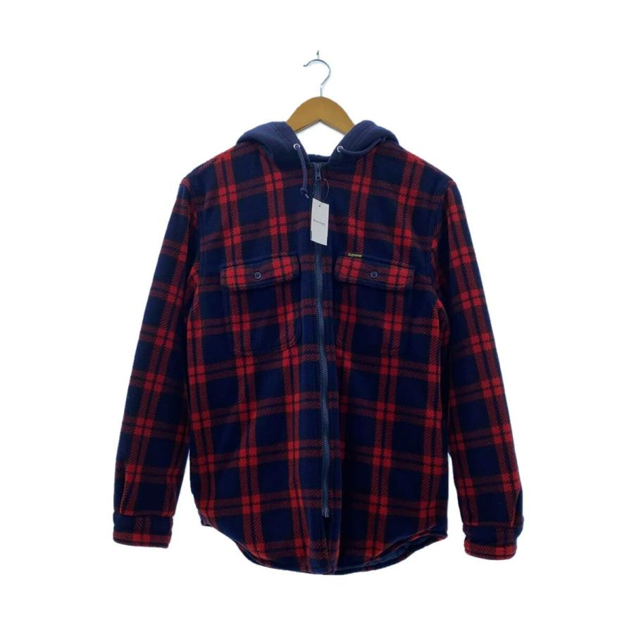 Supreme◇Hooded Plaid Work Shirt/ジップパーカー/S/ポリエステル  