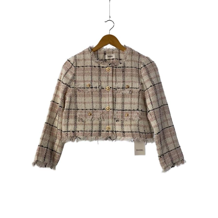 SNIDEL◇25SS/ツイードジャケット/ジャケット/0/ポリエステル/ピンク