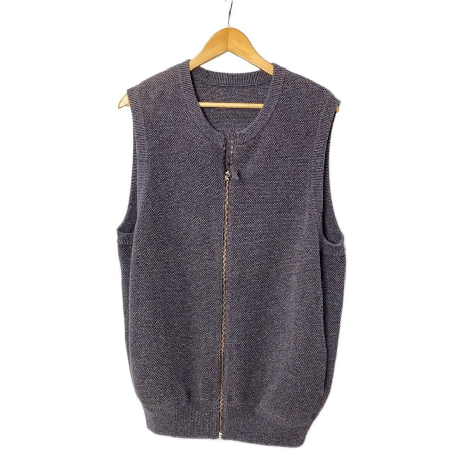 crepuscule◇Moss Stitch Zip Vest/ニットベスト(厚手)/1/コットン/NVY