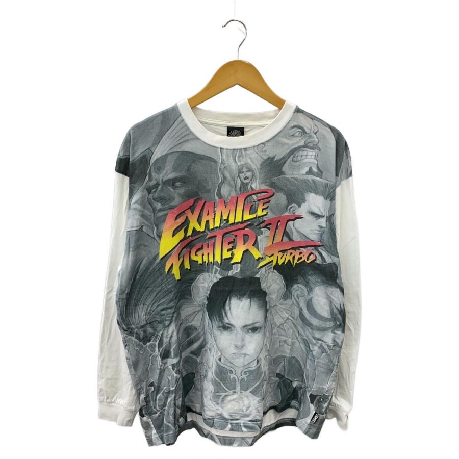 EXAMPLE◇×ストリートファイター2/長袖Tシャツ/XL/コットン/WHT