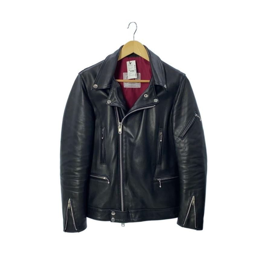 JAMES GROSE ダブルライダースジャケット　マニラ　牛革　38 JAMES GROSE◇NEW MANILA/ダブルライダースジャケット/38/羊革/BLK