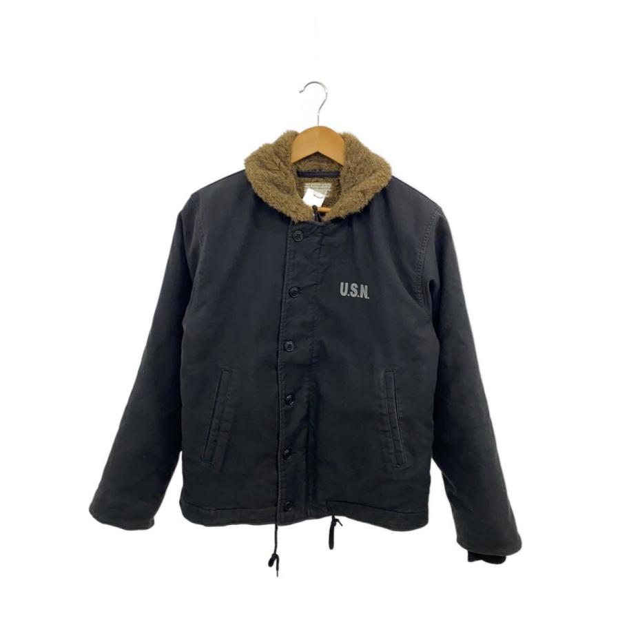 NAVY DEPARTMANT A-2 デッキジャケット　裏ボアジャケット　38 NAVY DEPARTMENT◇N-1/裏ボア/デッキジャケット/36/--/BLK/無地
