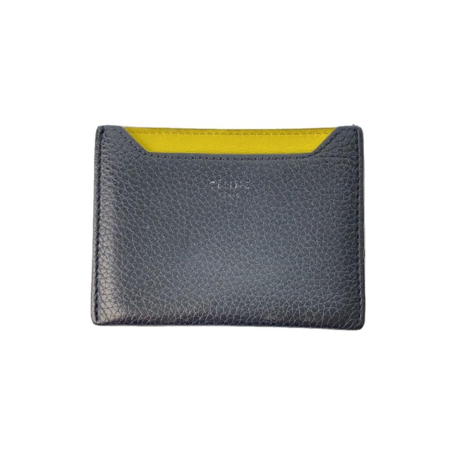 CELINE / コンパクトパスケース/レザー/BLK/メンズ CELINE◇カードケース/レザー/BLK/無地/メンズ : セカンドストリート