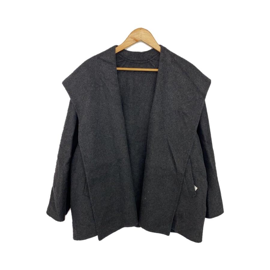 【新品タグ付き】plage ハミルトンDRAPE MIDDLE コート 38 Plage◇24AW/ハミルトン DRAPE MIDDLE /コート/38/ウール/GRY/無地