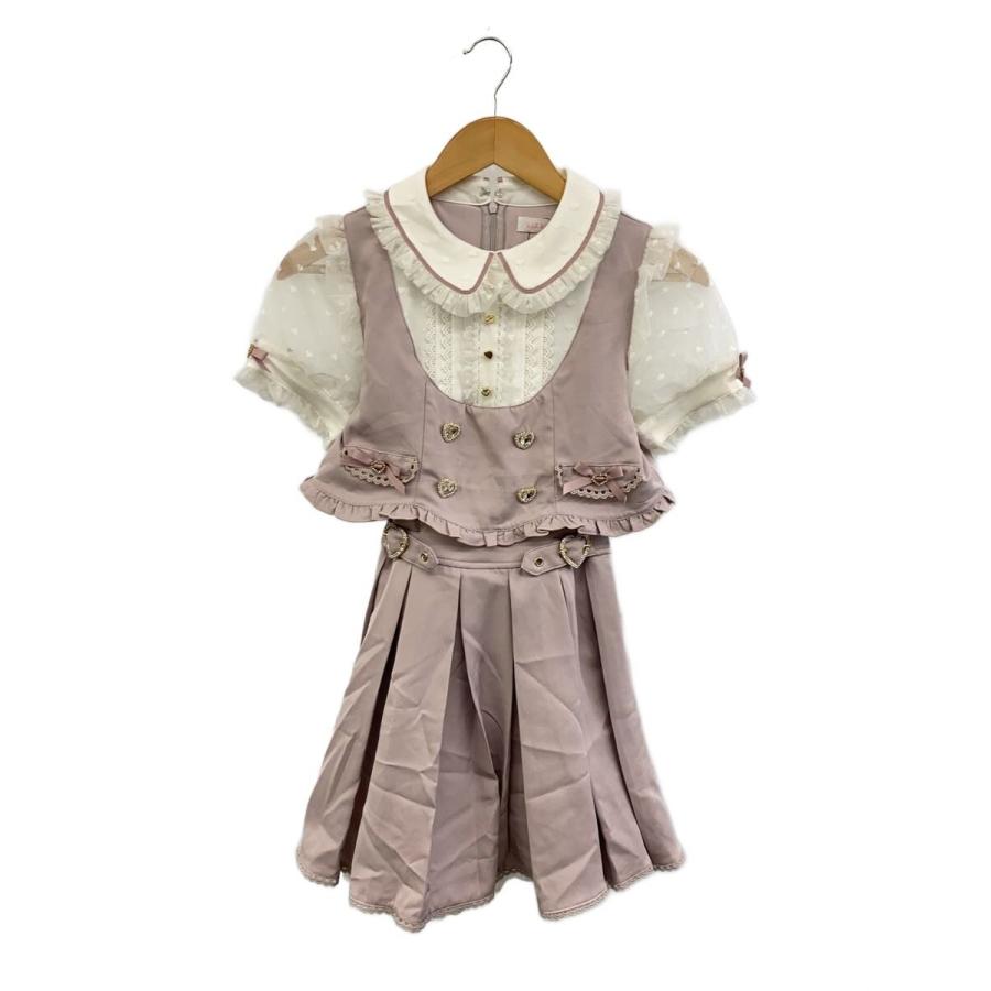 LIZ LISA◇半袖ワンピース/0/ポリエステル/PNK/142-6008-0 : セカンド