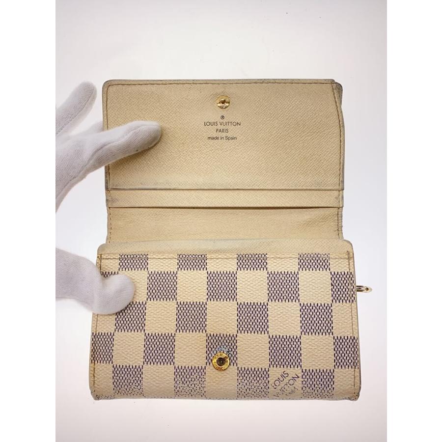 LOUIS VUITTON◇ポルト・モネ・ビエ・トレゾール_ダミエ・アズール/PVC