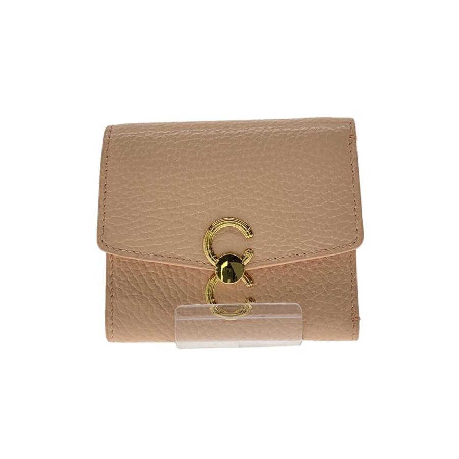 美品Cafune三つ折り財布 CAFUNE/3つ折り財布/レザー/PNK/無地/レディース// : セカンド