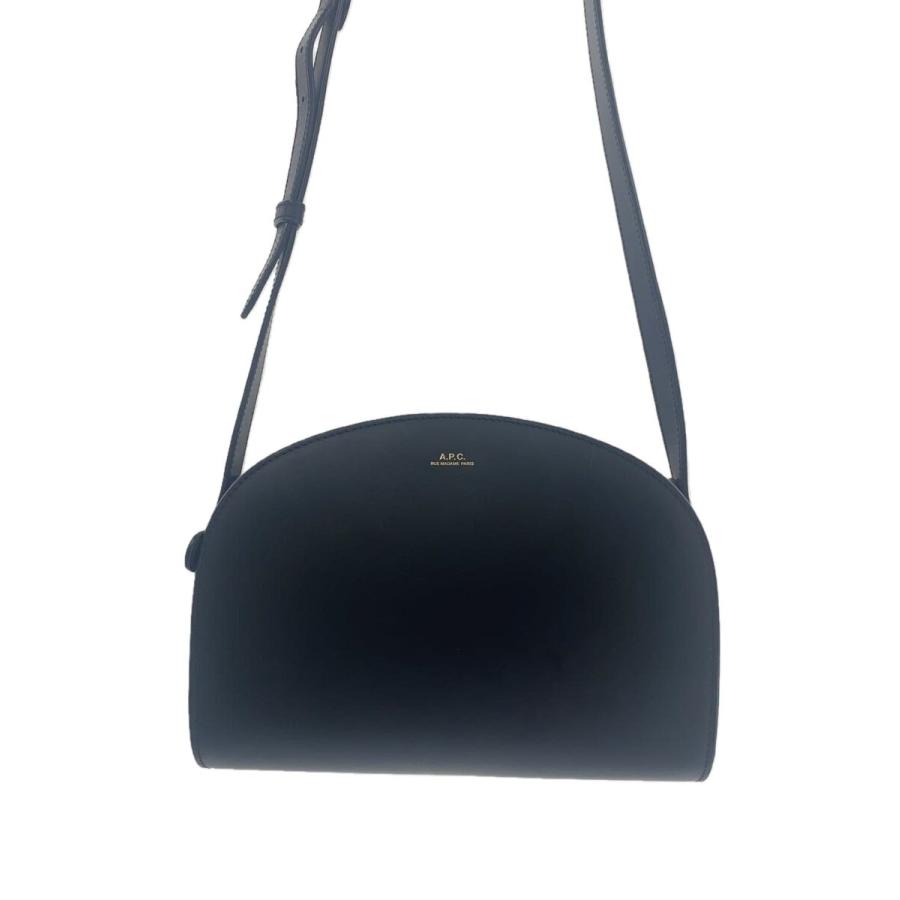 A.P.C.◇ショルダーバッグ/レザー/BLK/DEMI LUNE/ハーフムーン