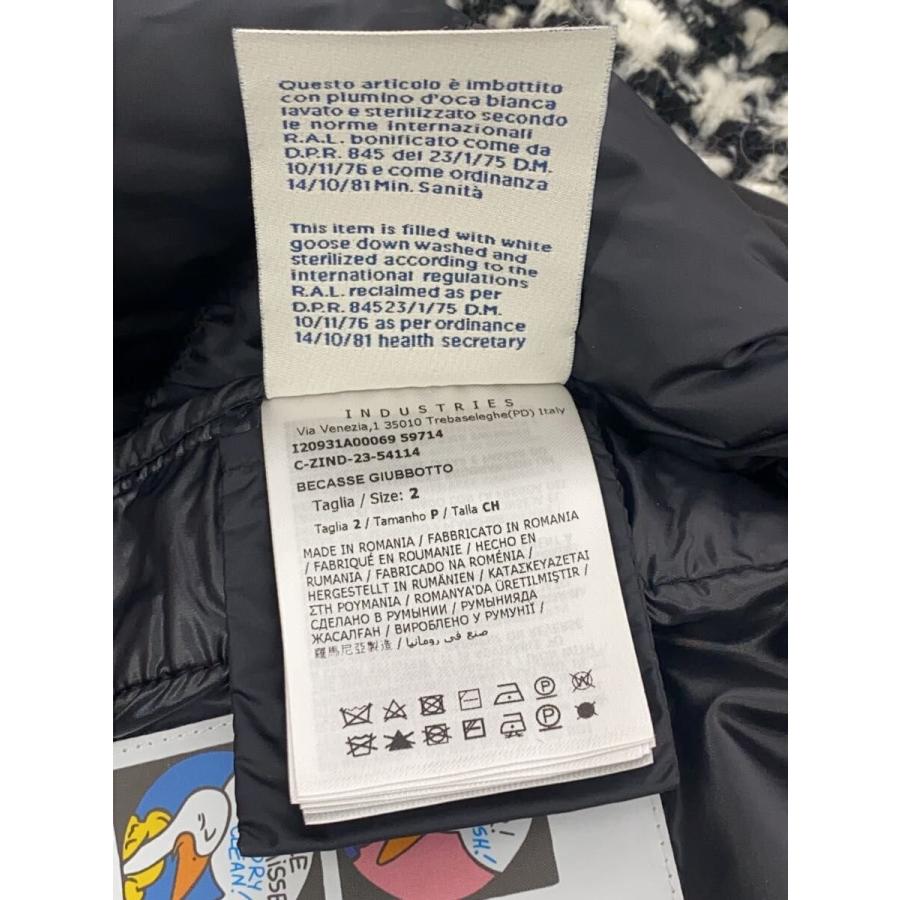MONCLER◆ダウンジャケット/2/ナイロン/BLK/I20931A00069/ツイード切替の画像
