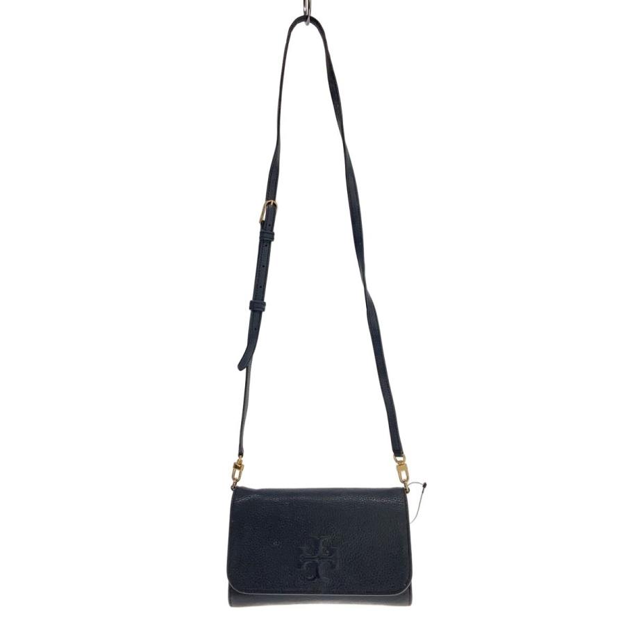 TORY BURCH◇ショルダーバッグ/レザー/BLK/146467/シア/フラット