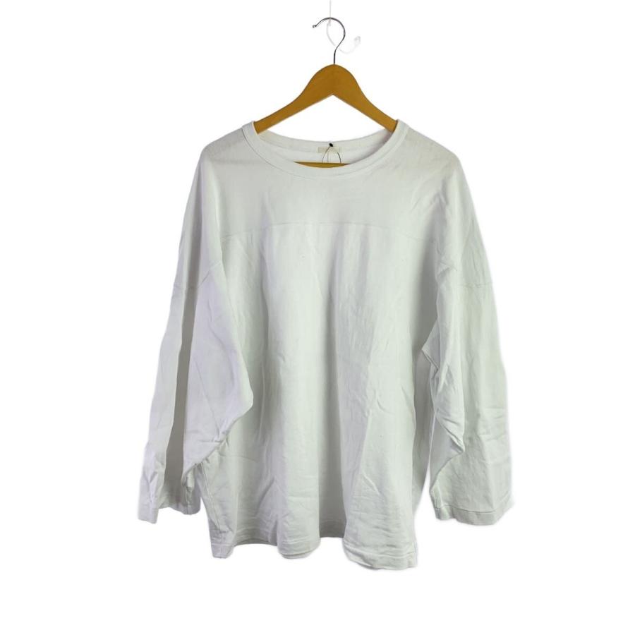 COMOLI◇長袖Tシャツ/3/コットン/WHT/X01-05005/23SS/フットボールT