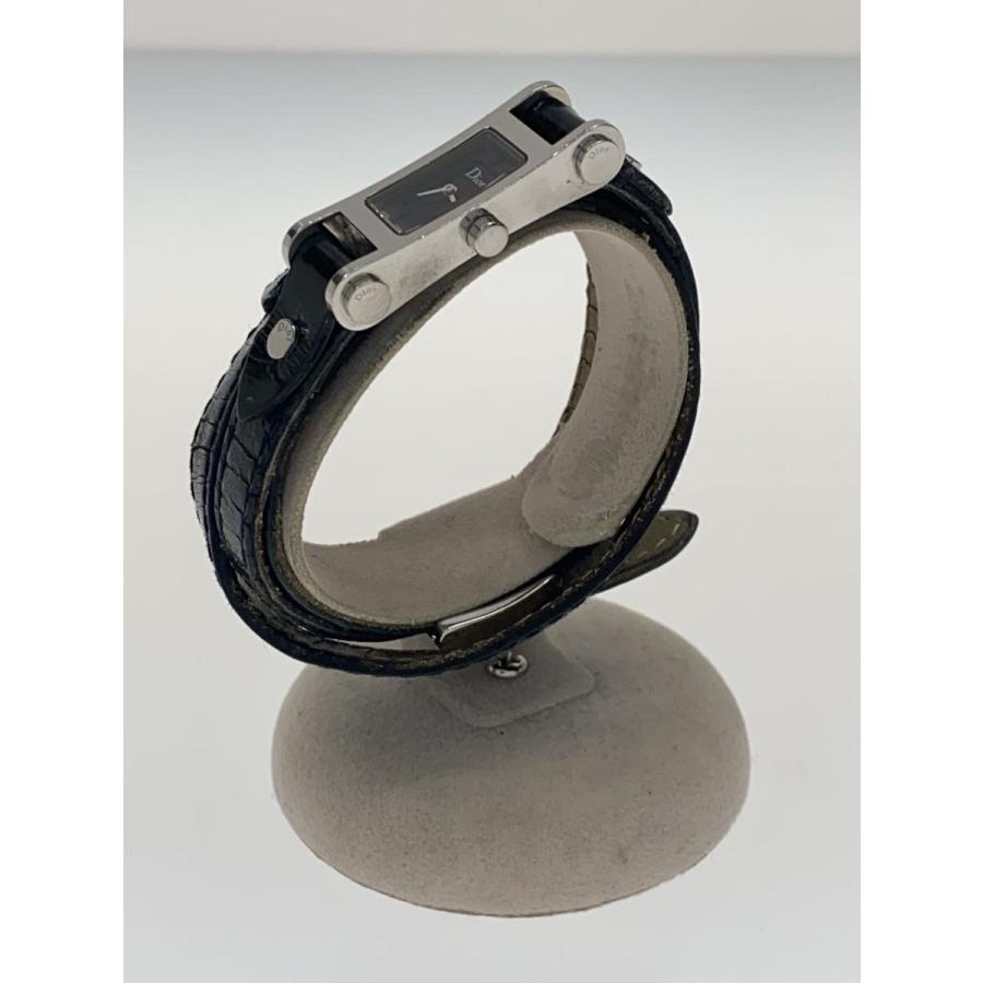 Christian Dior◇クォーツ腕時計/アナログ/BLK/D104-100/ベルト劣化
