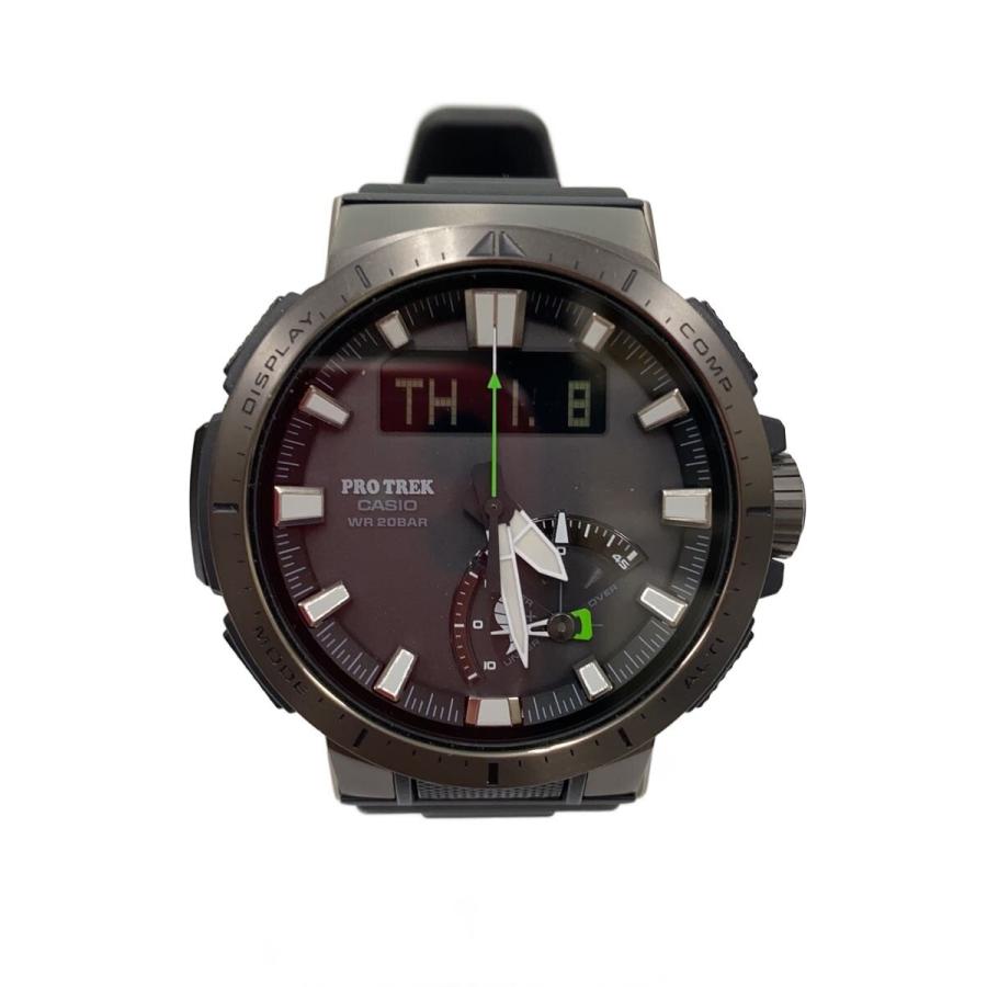 CASIO◇ソーラー腕時計_PRO TREK/デジアナ/BLK : セカンドストリート