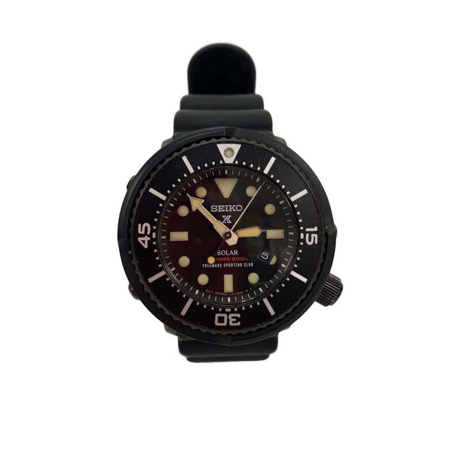 SEIKO◇ソーラー腕時計/アナログ/ラバー/BLK/BLK/V147-0CN0/PROSPEX