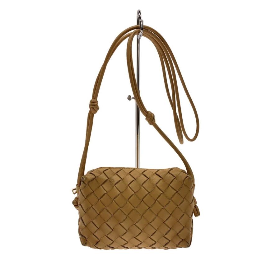 BOTTEGA VENETA◇ミニループカメラバッグ/ショルダーバッグ/レザー/BEG
