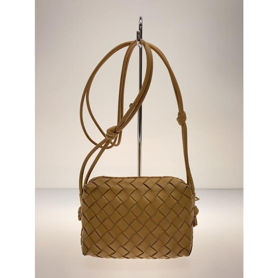 BOTTEGA VENETA◇ミニループカメラバッグ/ショルダーバッグ/レザー/BEG