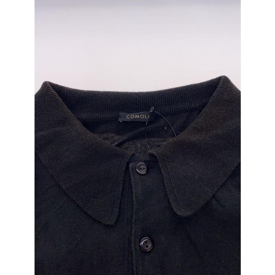 COMOLI コットン ニットポロ 24ss COMOLI◇24ss/コットンニットポロ/ポロシャツ/3/コットン/BLK/Z01