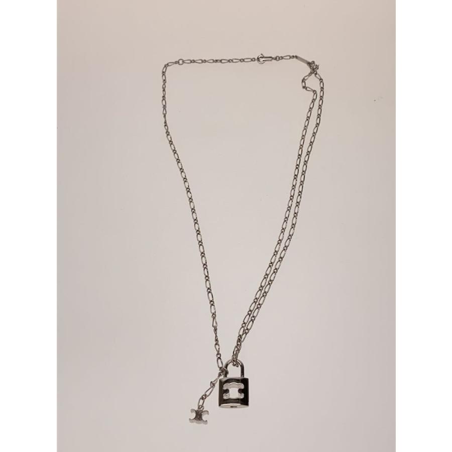 CELINE◇トリオンフロックネックレス/ロジウムフィニッシュプラス/SLV 