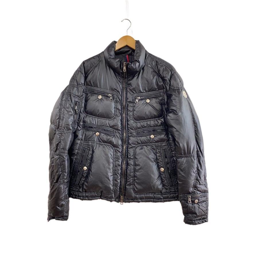 MONCLER◇ダウンジャケット/4/ナイロン/BLK/無地 : セカンドストリート