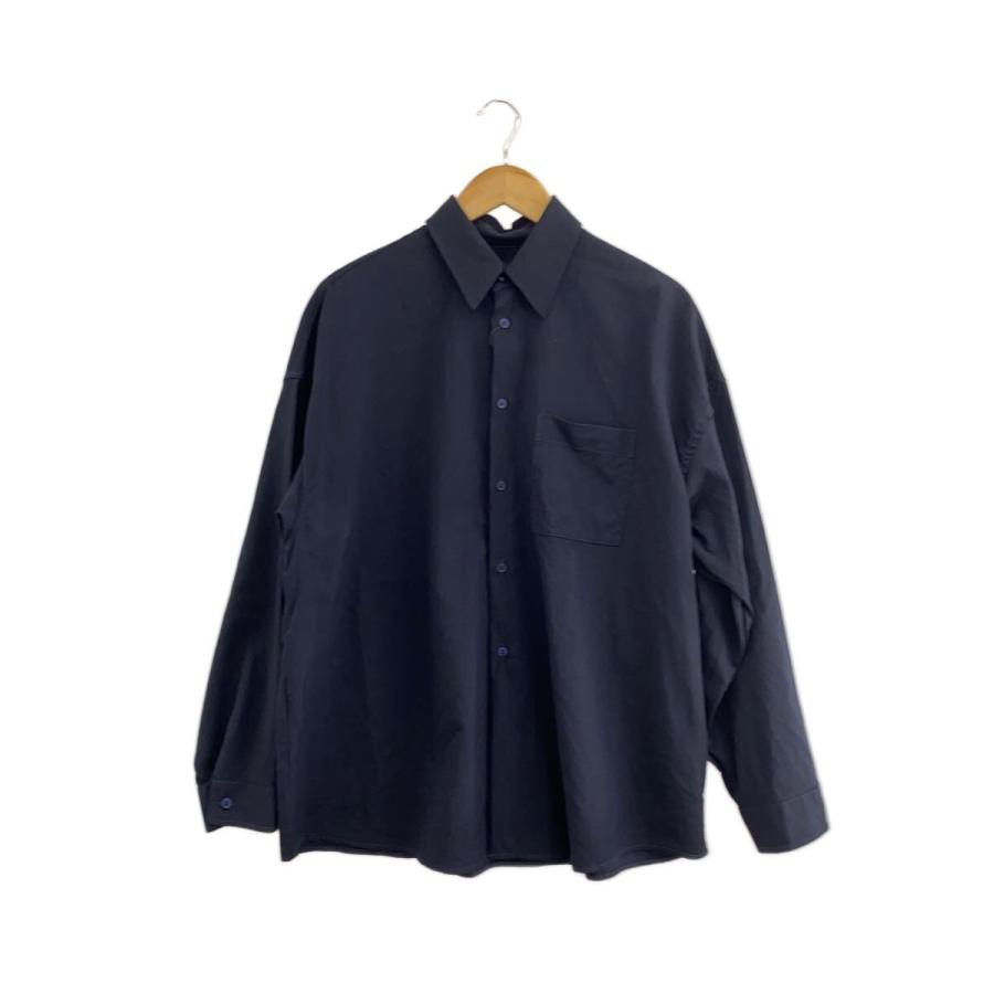 極美品 46 MARNI トロピカル　ウール　シャツ　マルニ　ネイビー　メンズ 極美品 46 MARNI マルニ トロピカルウールシャツ ネイビー - メルカリ