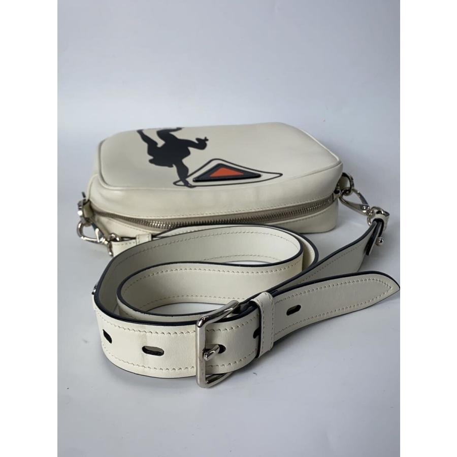 PRADA◆モンキー/ショルダーバッグ/レザー/WHT/1BH093_6