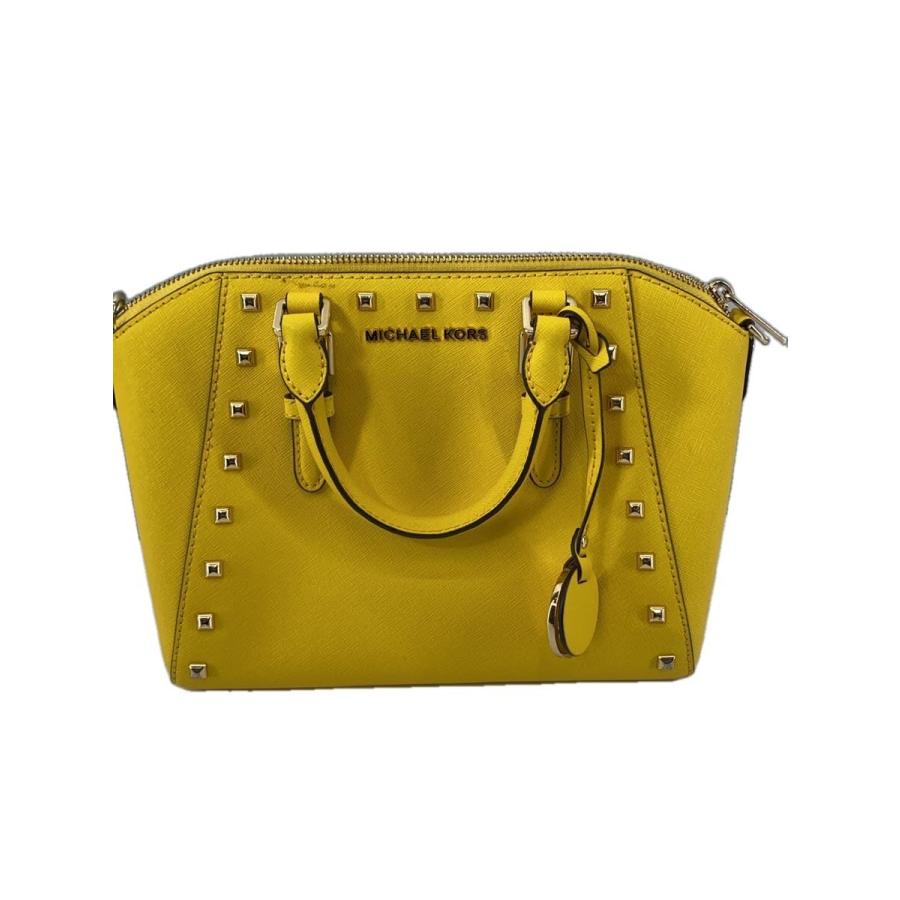 【新品未使用】MICHAEL KORS ショルダーバッグ MICHAEL KORS◇スタッズ/ショルダーバッグ/--/YLW/無地/35TBGC6M2L