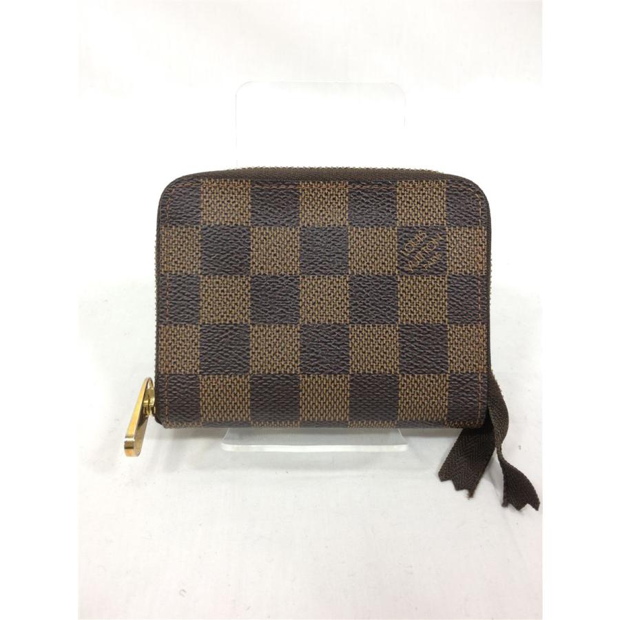LOUIS VUITTON◇ジッピー・コインパース_ダミエエベヌ_エベヌ/PVC