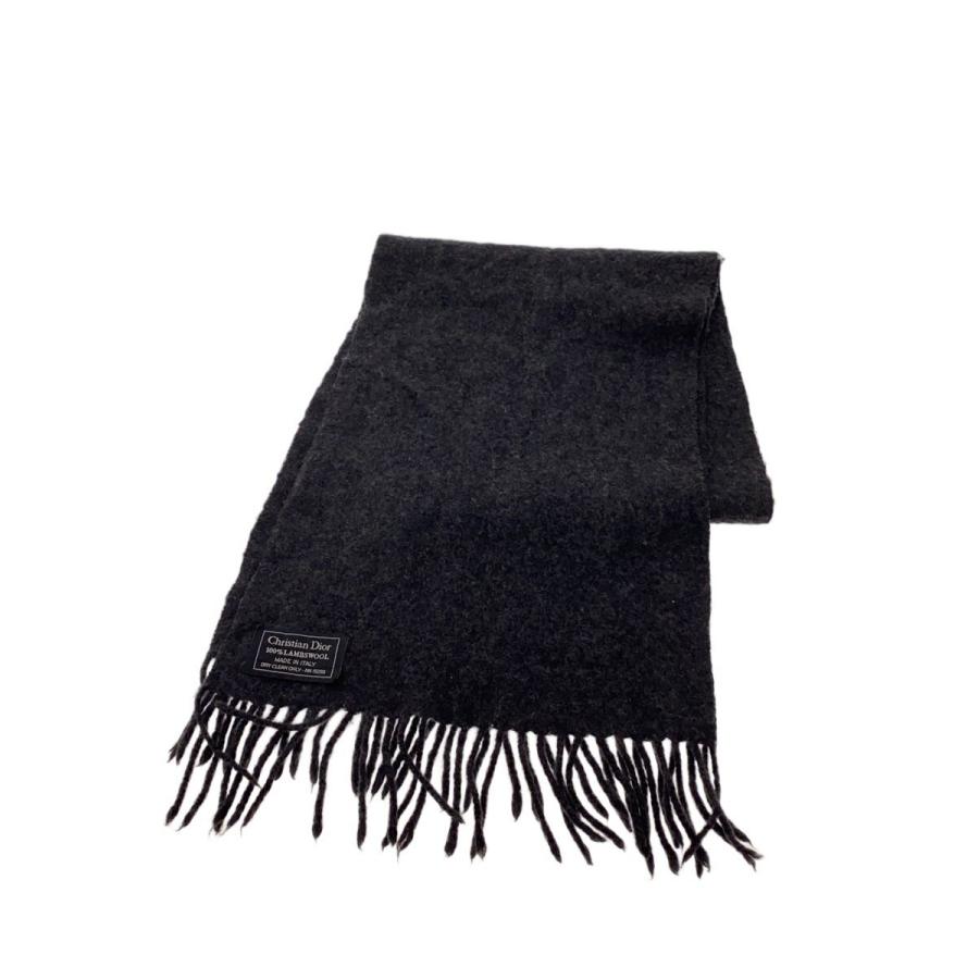 Christian Dior◇マフラー/ウール/BLK/無地/レディース : セカンド