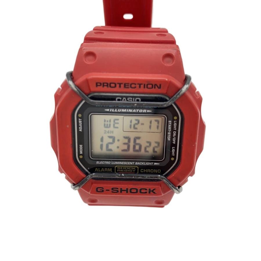 CASIO◇クォーツ腕時計・G-SHOCK/デジタル/ラバー/CLR/RED : セカンド
