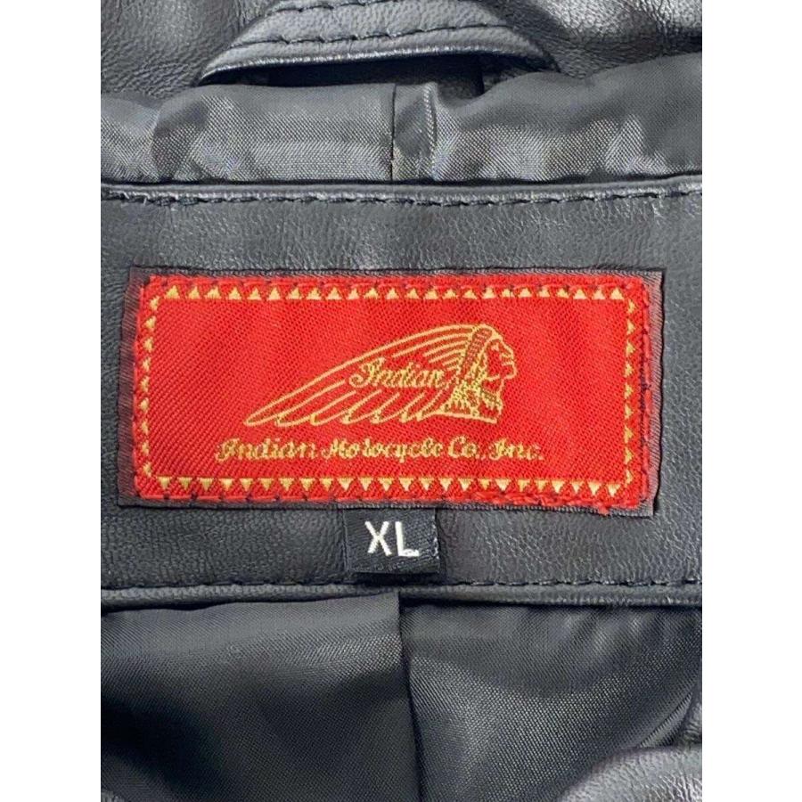 Indian Motorcycle◇レザージャケット・ブルゾン/XL/羊革/BLK/無地/il