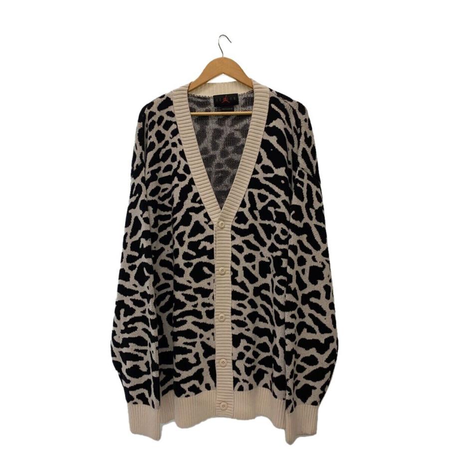 NIKE / ニット・セーター(厚手)/M/ポリエステル/WHT/レオパード/DV7573-030 NIKE◇カーディガン(厚手)/XXL/ポリエステル/WHT/レオパード/dv7573