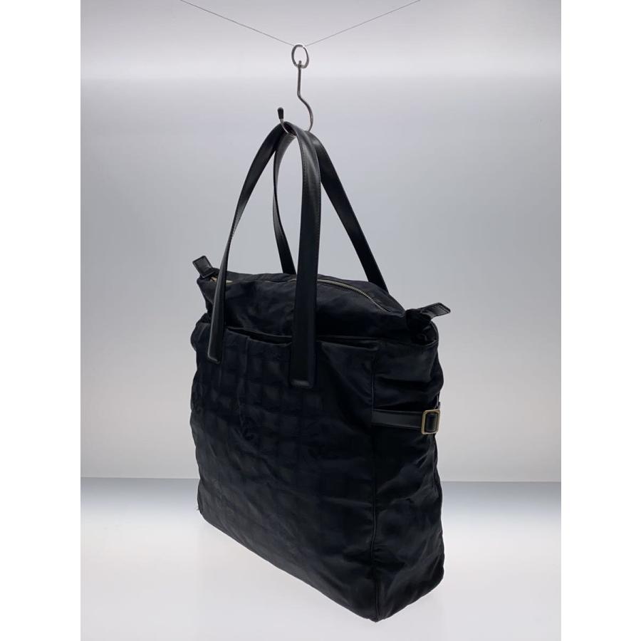 CHANEL◇トートGM_ニュートラベルライン_ナイロン_BLK/ナイロン/BLK 