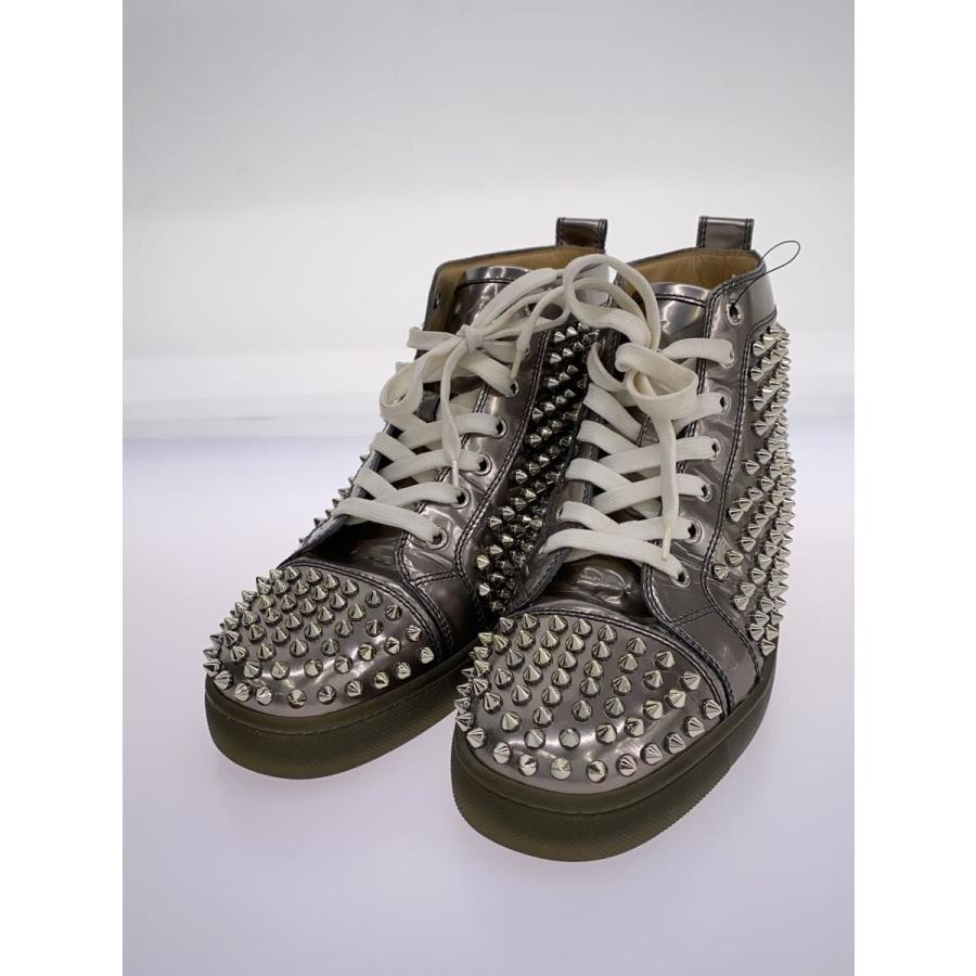 CHRISTIAN LOUBOUTIN / メタリックレザー ハイカットスニーカー Christian Louboutin◇ハイカットスニーカー/40/SLV/スタッズ
