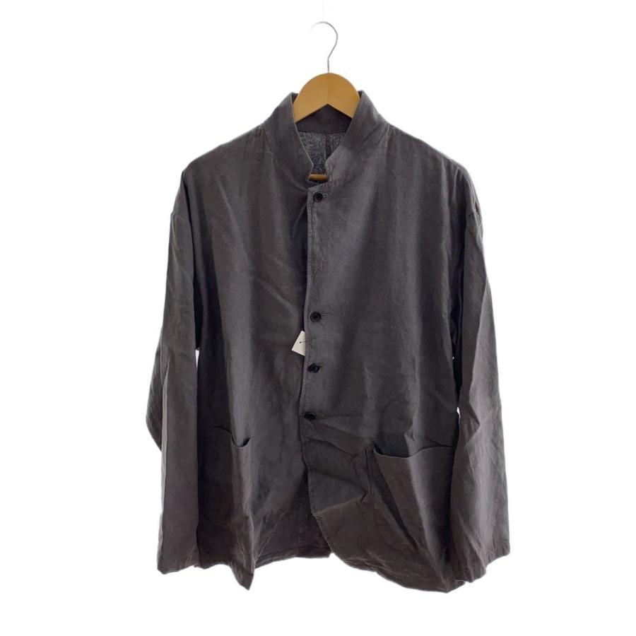 COLINA◇23SS/ワークジャケット/M/シルク/リネン/グレー/231JK10