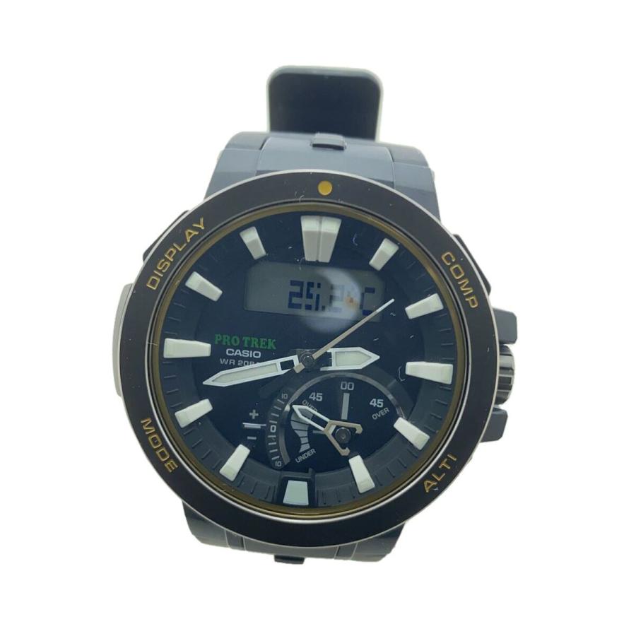 CASIO◇ソーラー腕時計/デジタル部分1列ドット抜け有/アナログ/PRW