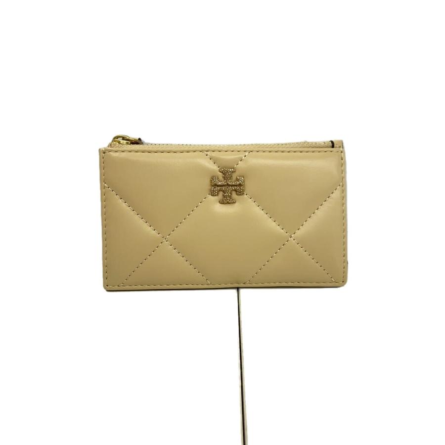 TORY BURCH◇キラ ダイヤモンドキルト パヴェ ロゴ ジップカードケース